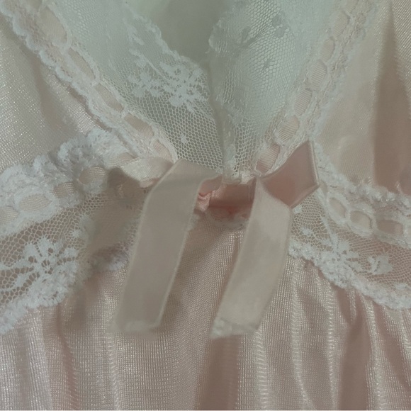 Not AVAILABLE Vintage Silk Satin Slip Chemise nightgown lace Beeline Maxi - Picture 8 of 9